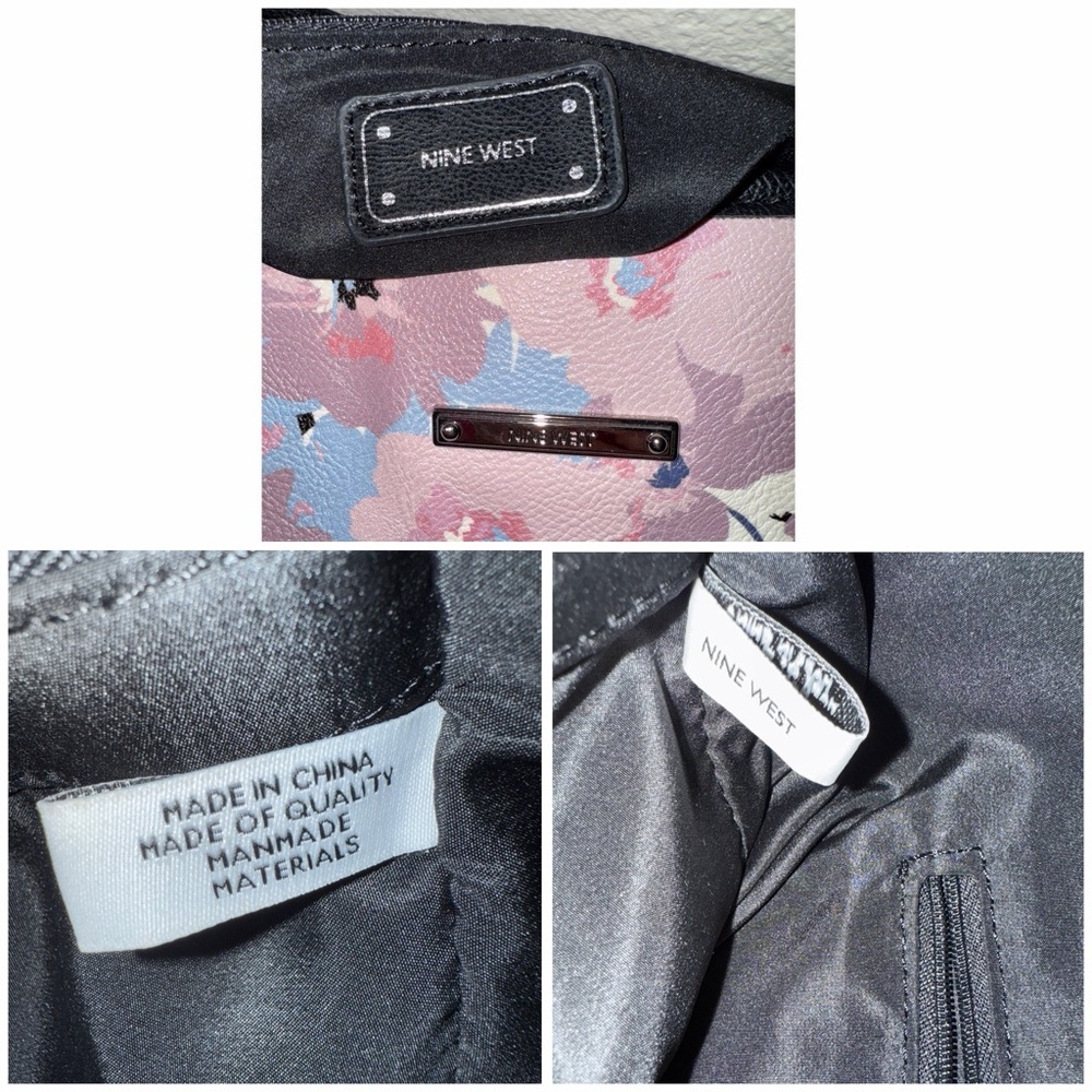 Nine West Floral Print Large Tote Bag – Pink, Purple & Blue - Picture 3 of 11
